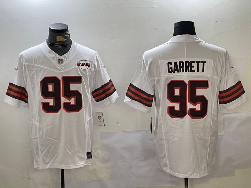 Men Cleveland Browns #95 Garrett White 2024 Nike Vapor Limited NFL Jersey style 3